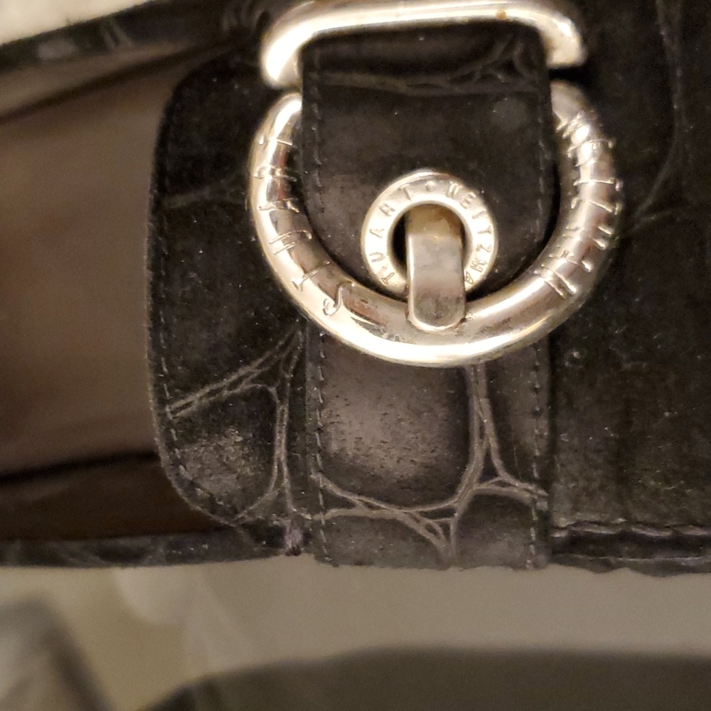Stuart Weitzman Suede Croc Embossed Shoes - Picture 9 of 13